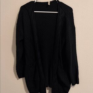 Grecerelle Black Knit Sweater Cardigan